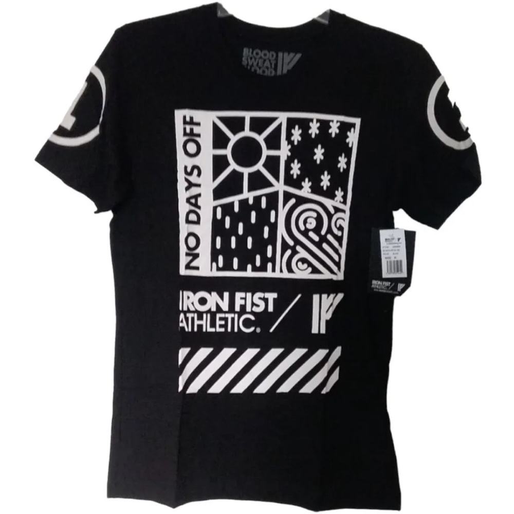 NWT Iron Fist No Days Off Men's Black T-shirt Size Large